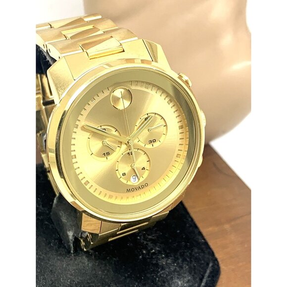 Movado Men's Watch 3600278 Bold Chronograph Swiss Quartz Gold Steel 44mm - Picture 1 of 14